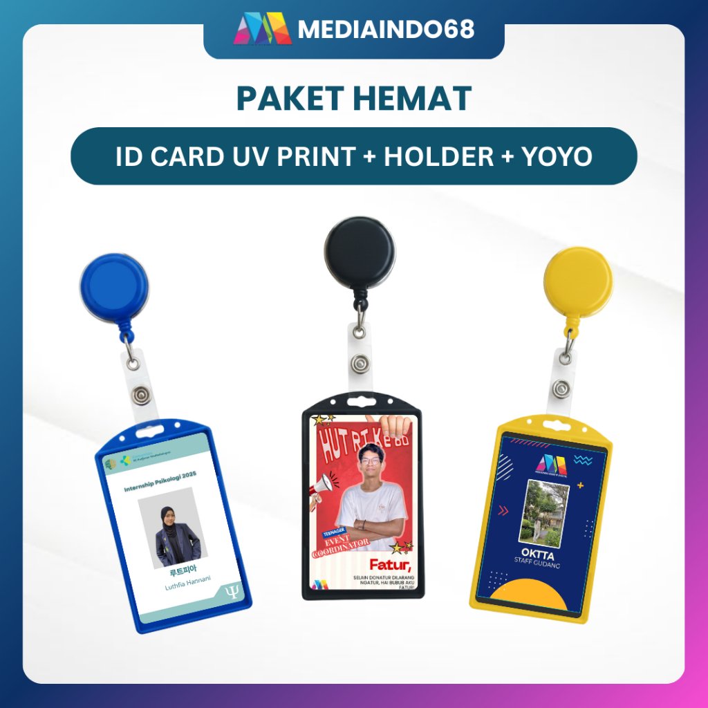 PAKET LENGKAP UV PRINT CARD + HOLDER + YOYO