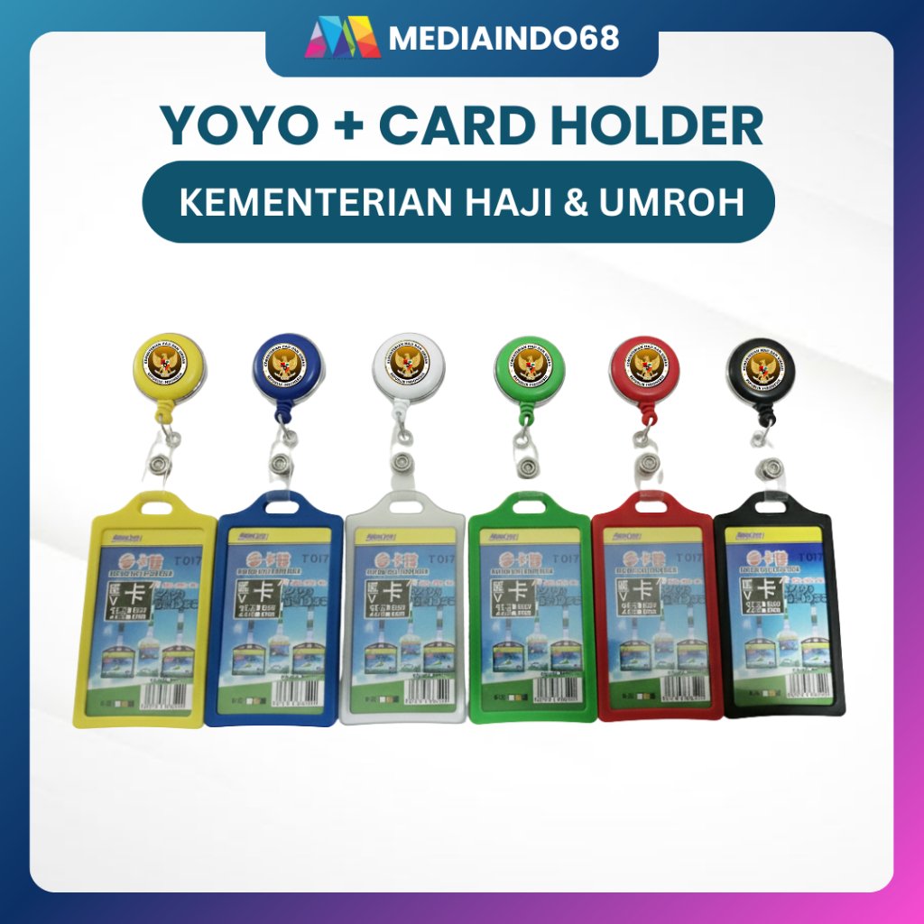 YOYO GANTUNGAN ID CARD PUTAR STAINLESS-LOGO  KEMENTRIAN HAJI DAN UMRAH