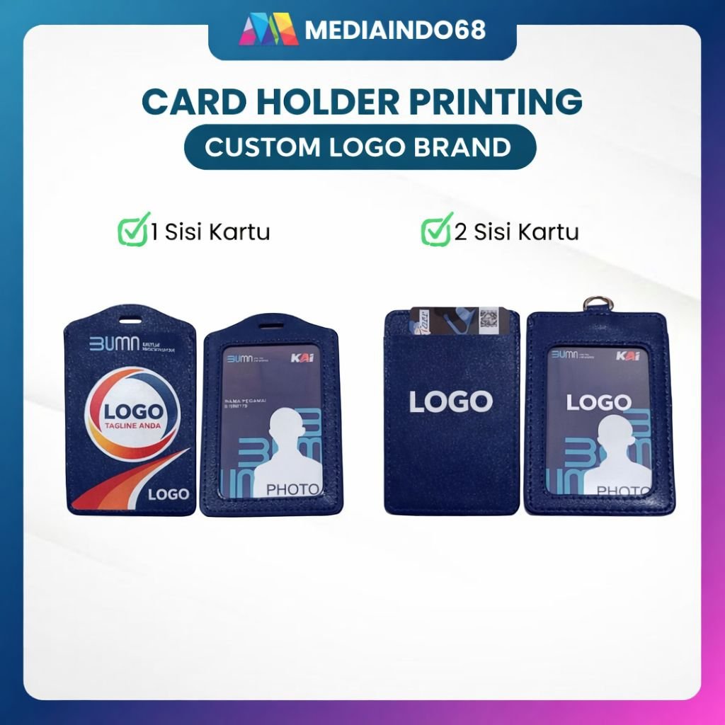 CARD HOLDER KULIT SINTESIS 2 KARTU-CUSTOM PRINT LOGO BRAND