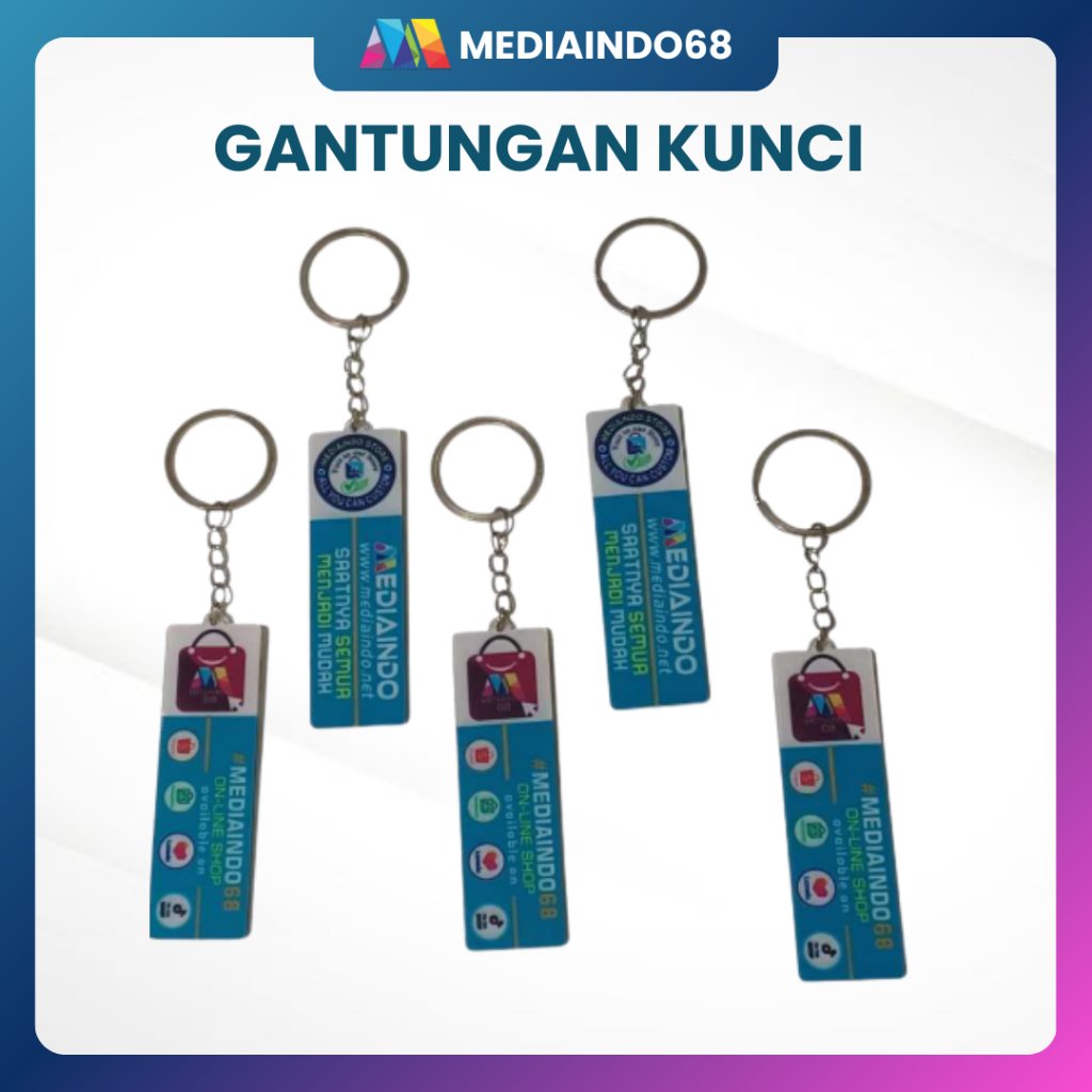 Gantungan Kunci Akrilik Custom Nama/Logo – Print UV Tajam & Tahan Lama–Cetak bolak balik-Cocok Souvenir & Branding