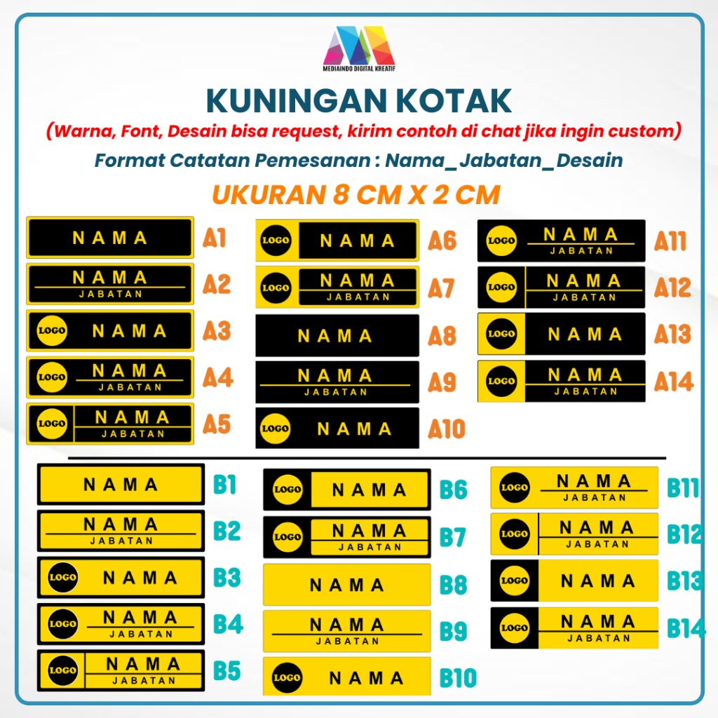 CUSTOM NAMETAG KUNINGAN