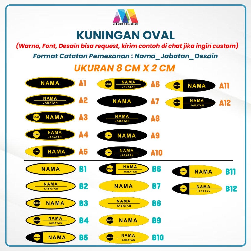 CUSTOM NAMETAG KUNINGAN