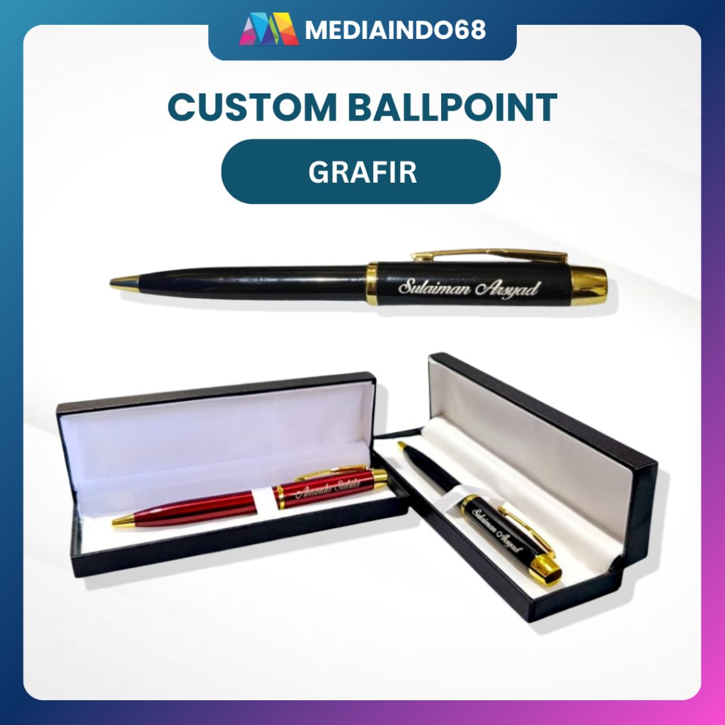 CUSTOM GRAFIR NAMA / PRINT UV PULPEN METAL EXCLUSIVE