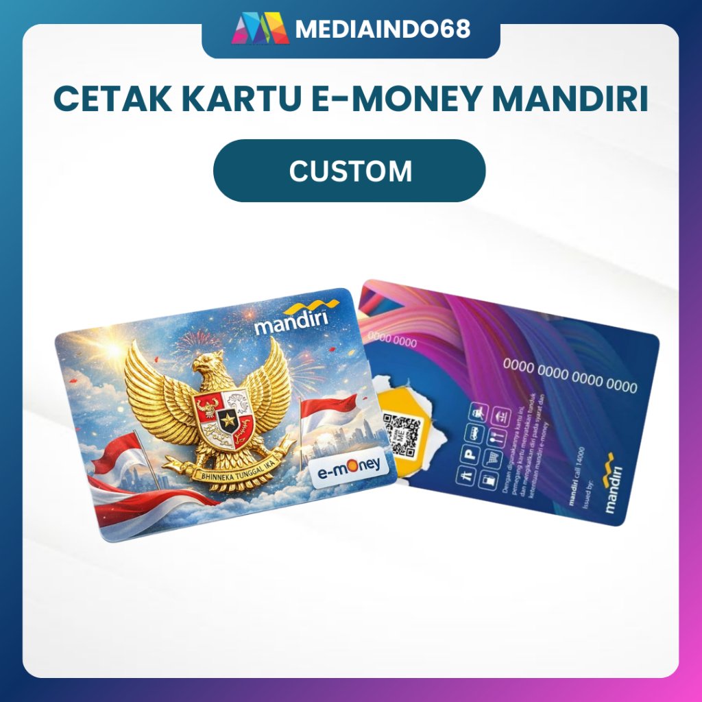 CUSTOM PRINT UV KARTU E-MONEY MANDIRI